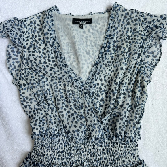 EUC Slate & Willow Faux Wrap Mini Dress M - Picture 2 of 5